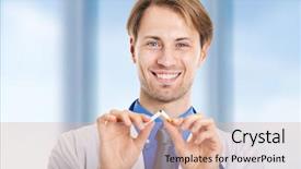  Presentation with smoking pregnancy - PPT theme having invitation healthcare - young doctor inviting you background and a  colored foreground