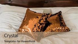  Presentation with belt bed - Slide deck consisting of invitation lodge - pillows and bed background and a  colored foreground