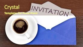  Presentation with invitation - Cool new theme with invitation message and coffee backdrop and a tawny brown colored foreground