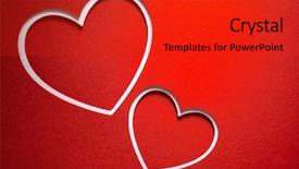  Presentation with paper cutting - PPT theme featuring invitation newspaper - valentine day card paper cutting background and a  colored foreground
