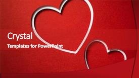  Presentation with paper cutting - Slide set featuring invitation newspaper - valentine day card paper cutting background and a crimson colored foreground