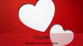  Presentation with paper cutting - Colorful PPT theme enhanced with invitation newspaper - valentine day card paper cutting backdrop and a  colored foreground