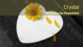  Presentation with heart flowers - Presentation theme enhanced with invitation-or-heart-shaped-note background and a tawny brown colored foreground