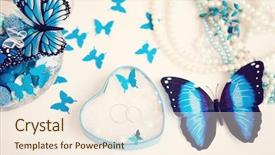  Presentation with bride and groom at wedding - Cool new PPT layouts with invitation pearls - beautiful wedding accessories backdrop and a cream colored foreground