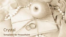  Presentation with business concepts photo - Theme enhanced with invitation pearls - conceptual photo wedding in apple background and a  colored foreground