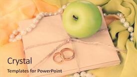 Presentation with wedding - Theme with invitation pearls - conceptual photo wedding in apple background and a  colored foreground
