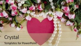  Presentation with invitation - Slide deck featuring invitation pearls - holiday concept with flowers background and a mint green colored foreground