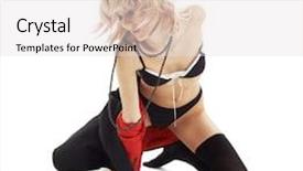  Presentation with red - Audience pleasing presentation design consisting of invitation pearls - picture of passionate blond backdrop and a  colored foreground