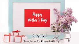  Presentation with mothers day - Audience pleasing presentation theme consisting of invitation pearls - shopping trolley with brenches backdrop and a  colored foreground