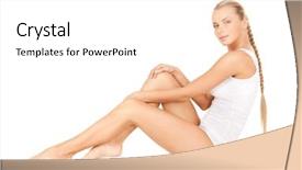  Presentation with cotton - Presentation design consisting of invitation plain - picture of beautiful woman background and a white colored foreground