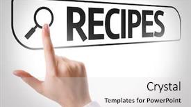  Presentation with search - PPT theme with invitation plain - recipes written in search bar background and a light gray colored foreground