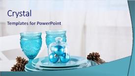  Presentation with table setting - PPT theme featuring invitation reception - decorated christmas table setting christmas background and a sky blue colored foreground