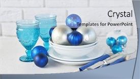  Presentation with table setting - Colorful slide set enhanced with invitation reception - decorated christmas table setting christmas backdrop and a sky blue colored foreground