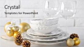  Presentation with table setting - Colorful PPT theme enhanced with invitation reception - decorated christmas table setting christmas backdrop and a white colored foreground