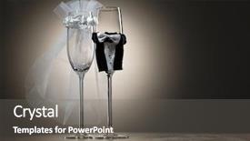  Presentation with invitation - Presentation theme with invitation reception - elegant champagne glasses dressed background and a gray colored foreground