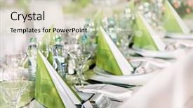  Presentation with white wedding - Amazing slide deck having invitation reception - festive table setting for wedding backdrop and a soft green colored foreground