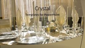  Presentation with festive - Slides consisting of invitation reception - festive table background and a coral colored foreground