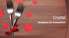  Presentation with hearts - Beautiful PPT layouts featuring invitation reception - fork and knife with decorative backdrop and a violet colored foreground