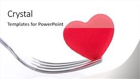  Presentation with invitation - Presentation theme consisting of invitation reception - red heart with fork background and a white colored foreground
