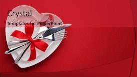  Presentation with table setting - Slide deck with invitation reception - romantic table setting for valentines background and a red colored foreground