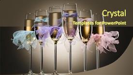  Presentation with stylized - Cool new slide set with invitation reception - set of stylized glasses backdrop and a tawny brown colored foreground