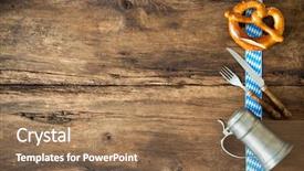  Presentation with oktoberfest - Colorful presentation theme enhanced with invitation ribbon cutting - oktoberfest festival background with beer backdrop and a coral colored foreground