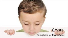  Presentation with pair eyes looking down - Cool new slide deck with invitation school - young boy looking down backdrop and a lemonade colored foreground