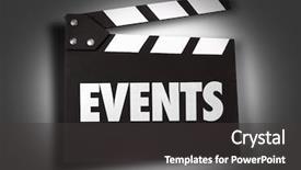  Presentation with events - Slide set having invitation seminar - events background and a dark gray colored foreground