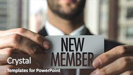  Presentation with invitation - Amazing presentation design having invitation seminar - new member backdrop and a tawny brown colored foreground