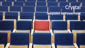  Presentation with invitation - Slide set consisting of invitation seminar - one red seat in large background and a ocean colored foreground