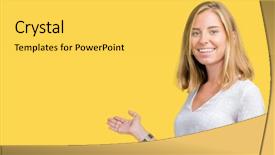  Presentation with beautiful flower elegant - Amazing presentation design having entering - beautiful young elegant woman backdrop and a yellow colored foreground