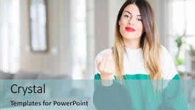  Presentation with winter - Presentation featuring coming - young beautiful woman wearing winter background and a light blue colored foreground