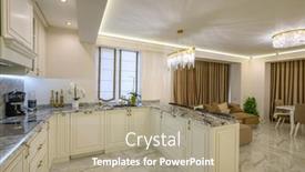  Presentation with curtains - Slide deck with inviting-studio-apartment-with-classic background and a coral colored foreground