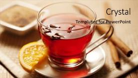  Presentation with mulled wine - Audience pleasing slides consisting of inviting warm spicy drink toddy backdrop and a lemonade colored foreground