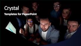  Presentation with marathon runner get involved - Presentation having close up a involved group background and a black colored foreground