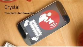  Presentation with marathon runner get involved - Beautiful slides featuring 3d speaker - get involved text with icons backdrop and a gold colored foreground