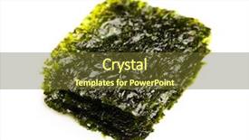  Presentation with seaweed - Theme enhanced with iodine - dried nori seaweed laminaria sheets background and a tawny brown colored foreground