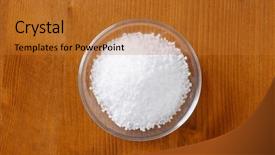  Presentation with sea glass - PPT theme having iodine - overhead view of glass bowl background and a gold colored foreground