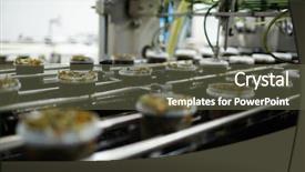  Presentation with plastic containers - Colorful PPT layouts enhanced with iodine - rows of plastic containers backdrop and a tawny brown colored foreground