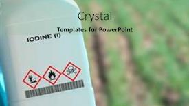  Presentation with disinfectant - PPT theme with iodine-i-a-chemical-element background and a seafoam green colored foreground