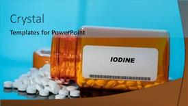  Presentation with medical pills - Presentation theme enhanced with iodine-white-medical-pills background and a light blue colored foreground