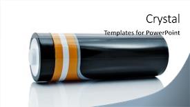  Presentation with battery - Slide deck with ion - closeup of a battery background and a white colored foreground