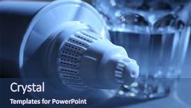  Presentation with ion - PPT theme consisting of ion - filter cartridge and a glass background and a ocean colored foreground