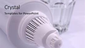  Presentation with ion - Presentation theme consisting of ion - filter cartridge and a glass background and a light blue colored foreground