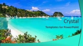  Presentation with culture heritage greece - Slide set featuring ionian island of greece background and a cyan colored foreground