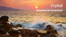  Presentation with albania - PPT theme featuring ionian sea sunset albania background and a coral colored foreground