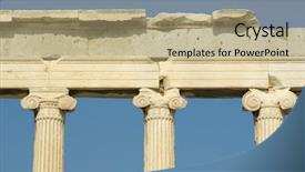  Presentation with greek - Colorful PPT theme enhanced with ionic capitals of temple backdrop and a  colored foreground