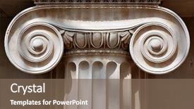  Presentation with roman column - Slides with ionic column capital with scrolling background and a violet colored foreground