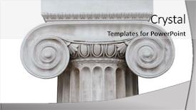  Presentation with clipping - Slide deck consisting of ionic column isolated on white background and a light gray colored foreground