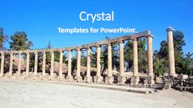  Presentation with roman column - Beautiful PPT theme featuring ionic columns on oval plaza backdrop and a teal colored foreground